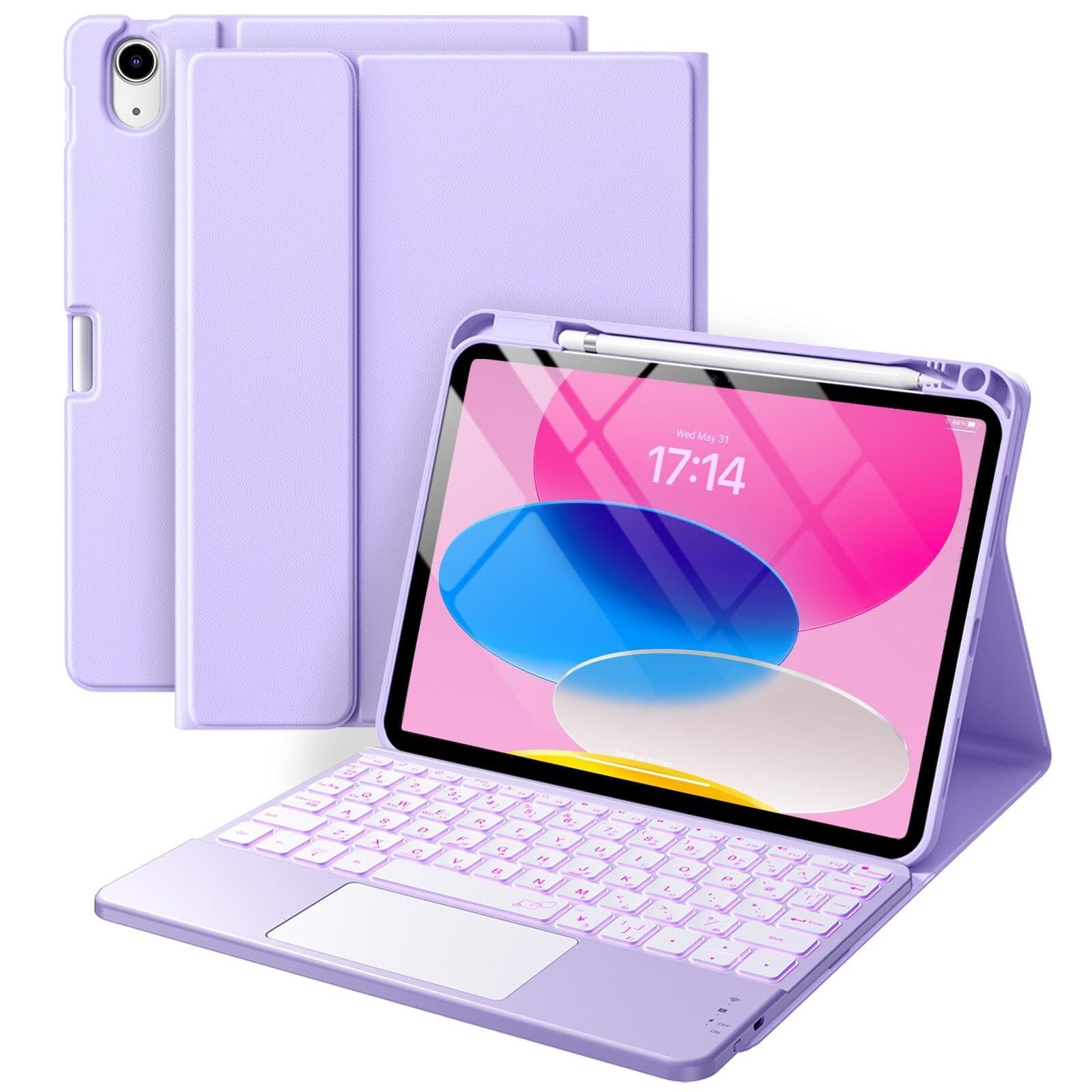 HETHOT iPad用 10世代 キーボードケース - 10.9インチ タッチパッド