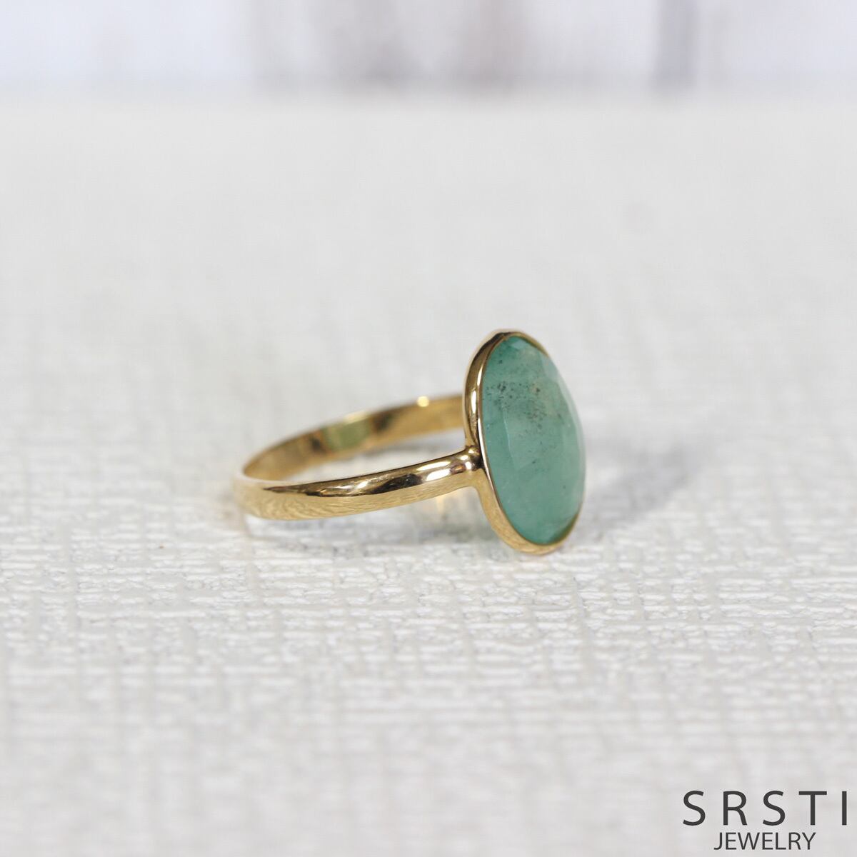 Emerald K18 Gold Ring | SRSTI JEWELRY