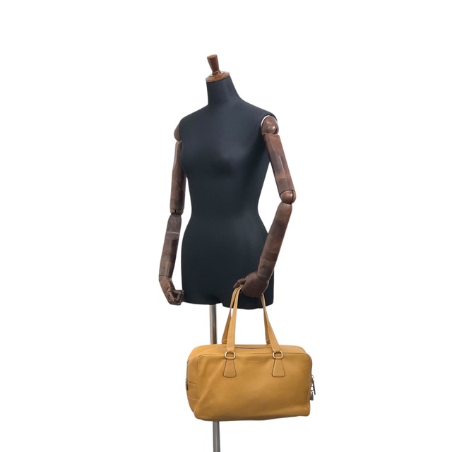 PRADA プラダ ハンドバッグ キャメル ロゴ レザー ミニボストン vintage ヴィンテージ オールド witjyy