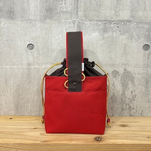 【紐なし】-* One Handle Para2WayBag *- <2WAY仕様> 【濃赤×濃茶】