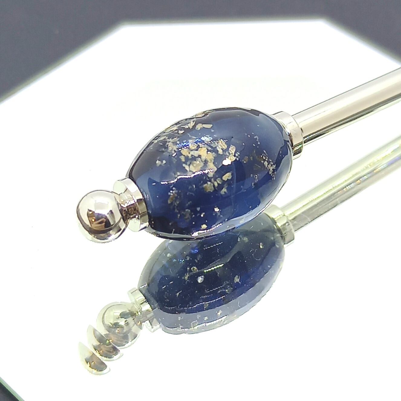 金箔入り天の川のとんぼ玉・簪