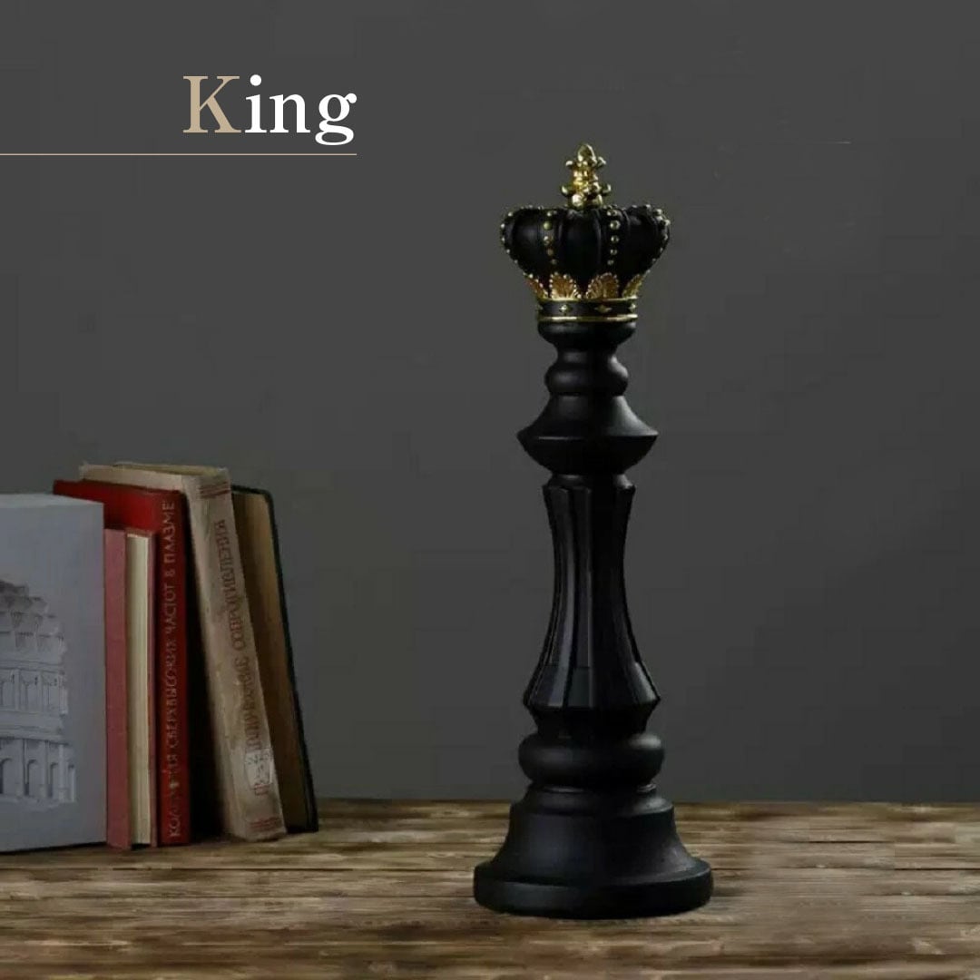 アンティーク調仕上げ・微細な塗装ムラ等あり】チェス 駒 置物 3種類