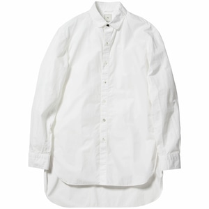 TYPEWRITER LONG TAIL SHIRT / コットンタイプライターロングテールシャツ (WHITE)