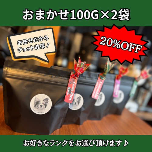 【20%OFF！】コーヒー豆100g×2袋おまかせセット