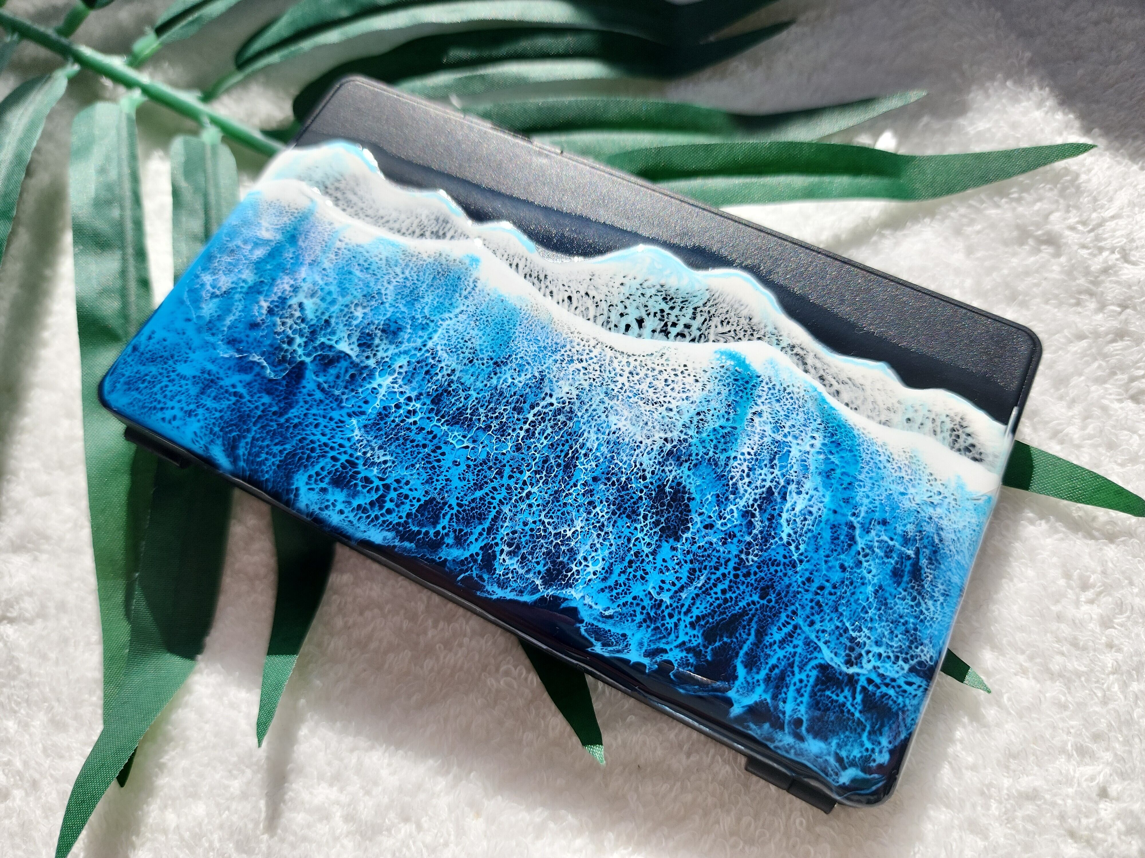 373.オーシャンレジンアート 電子メモパッド電卓付き