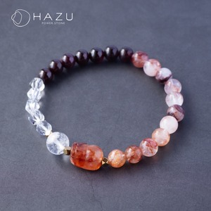 赤いパワーと金運の貔貅ちゃん［ライモナイト貔貅／ライモナイトインクォーツ／ガーネット／水晶／アイリスクオーツ］