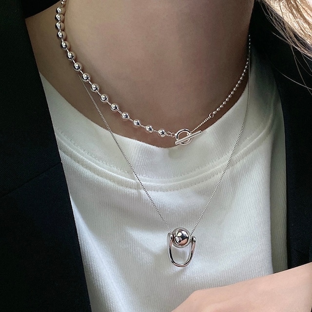 S925 ball design necklace (N56)