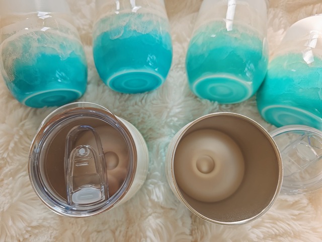 500.オーシャンレジンアート ステンレスタンブラー(フタ付き)