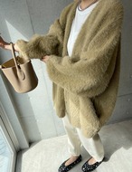 【25aw・あやの様着用】Viscose Over-fit Cardigan_Dark-Beige