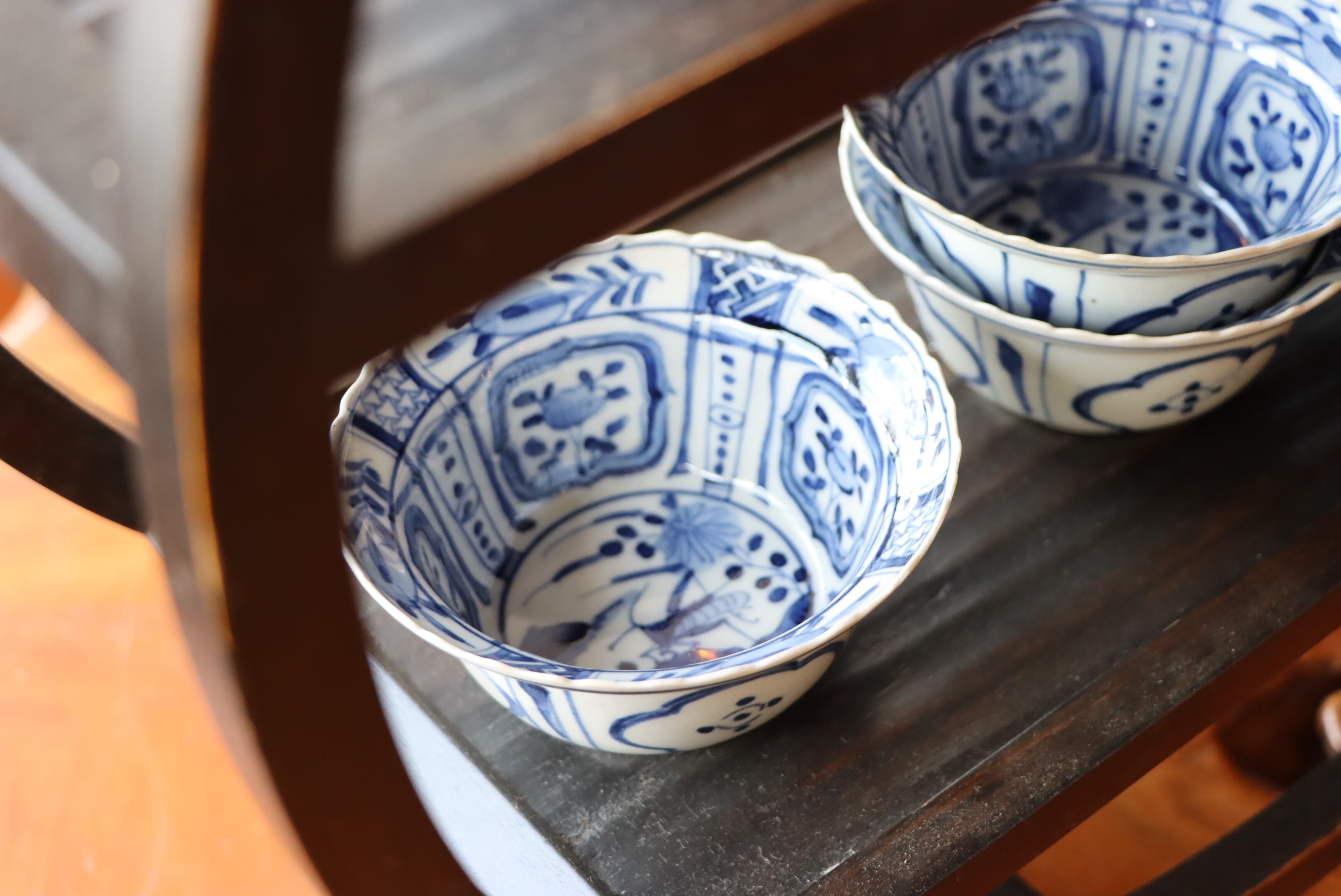 九谷焼いわたや 九谷焼皿揃(4号)赤絵水引文 大志窯 K7-97 販