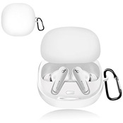 CABOBE for anker soundcore liberty 4 ケース【カラビナ付き】 アンカー サウンドコアリバティ4 ケース シリコン ケース 軽量 薄型 耐衝撃 滑り止め 保護カバー 落下防止 キズ防止 紛失防止 防塵 充電便利 anker soundcore liberty 4 専用 ケース (ホワイト)