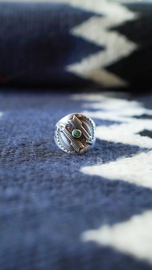 【1940-1950s】ナバホ ターコイズ & アロー リング 《ネイティブアメリカン フレッドハービースタイル シルバー ヴィンテージ》