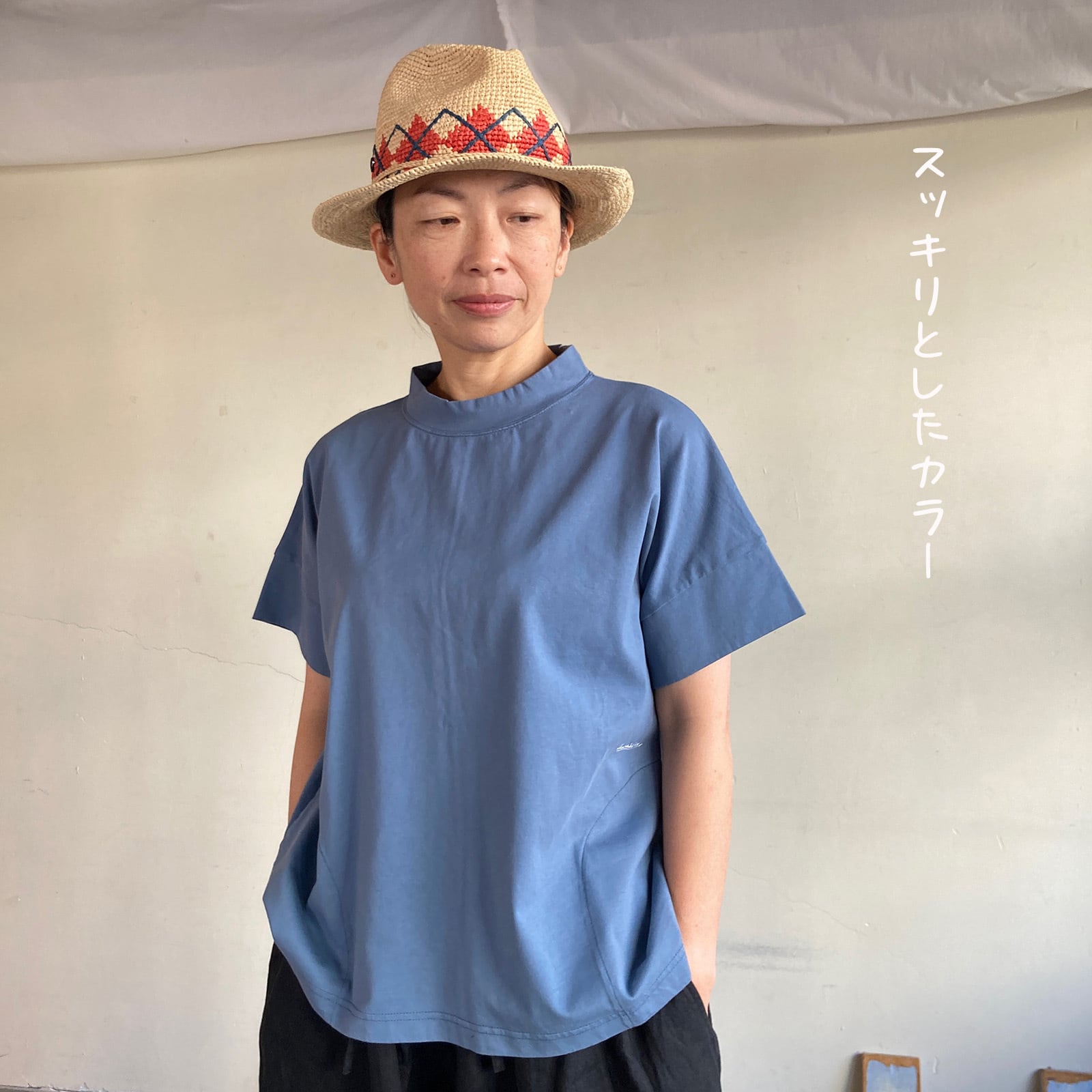 スタンド衿 Tシャツ Girl'sTシャツ 62C43 サイズF | 快晴堂
