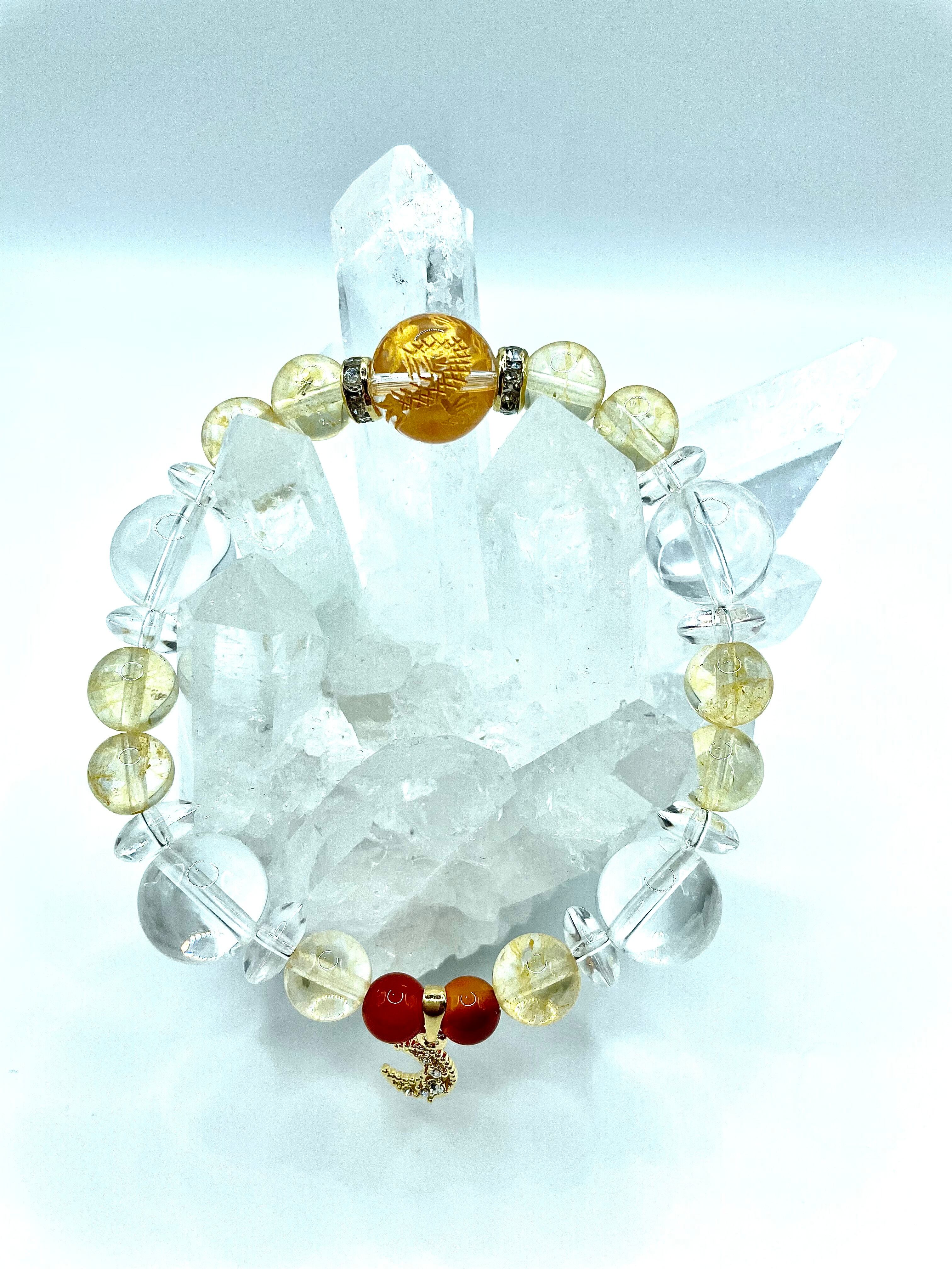 【波動入り】 金運UP 天然石パワーストーンブレスレット "金龍ブレス"