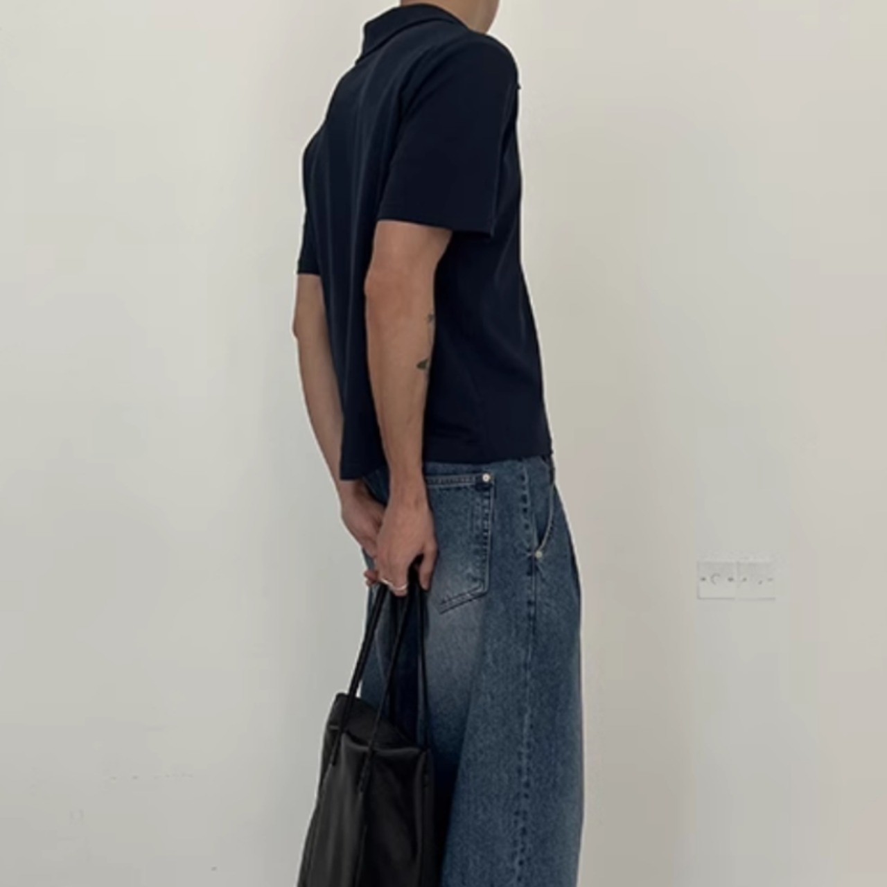 Vネック半袖ポロシャツ　0789