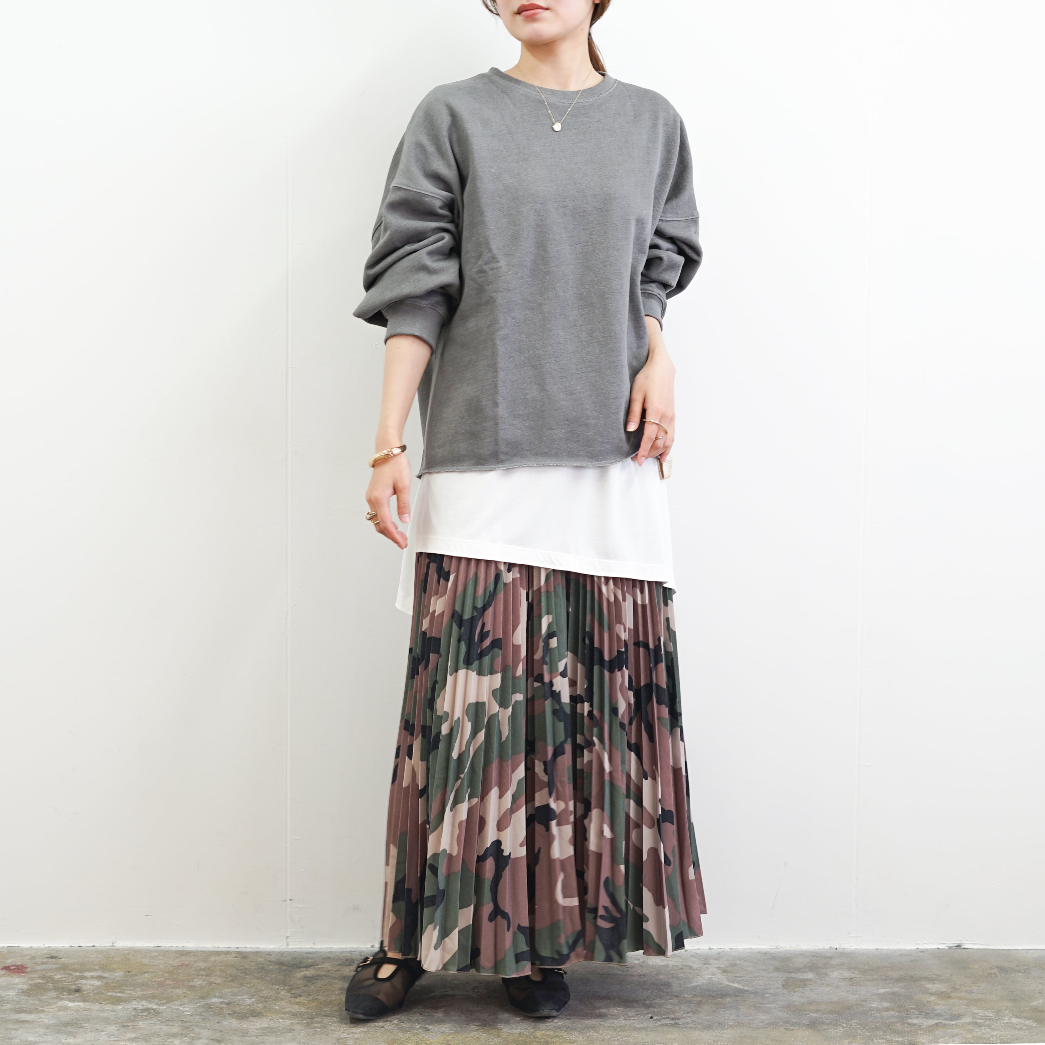 TYPESERVICE 迷彩スカート musinsa スカートライクプリーツパンツ/迷彩柄 | 7DAYS SHOP