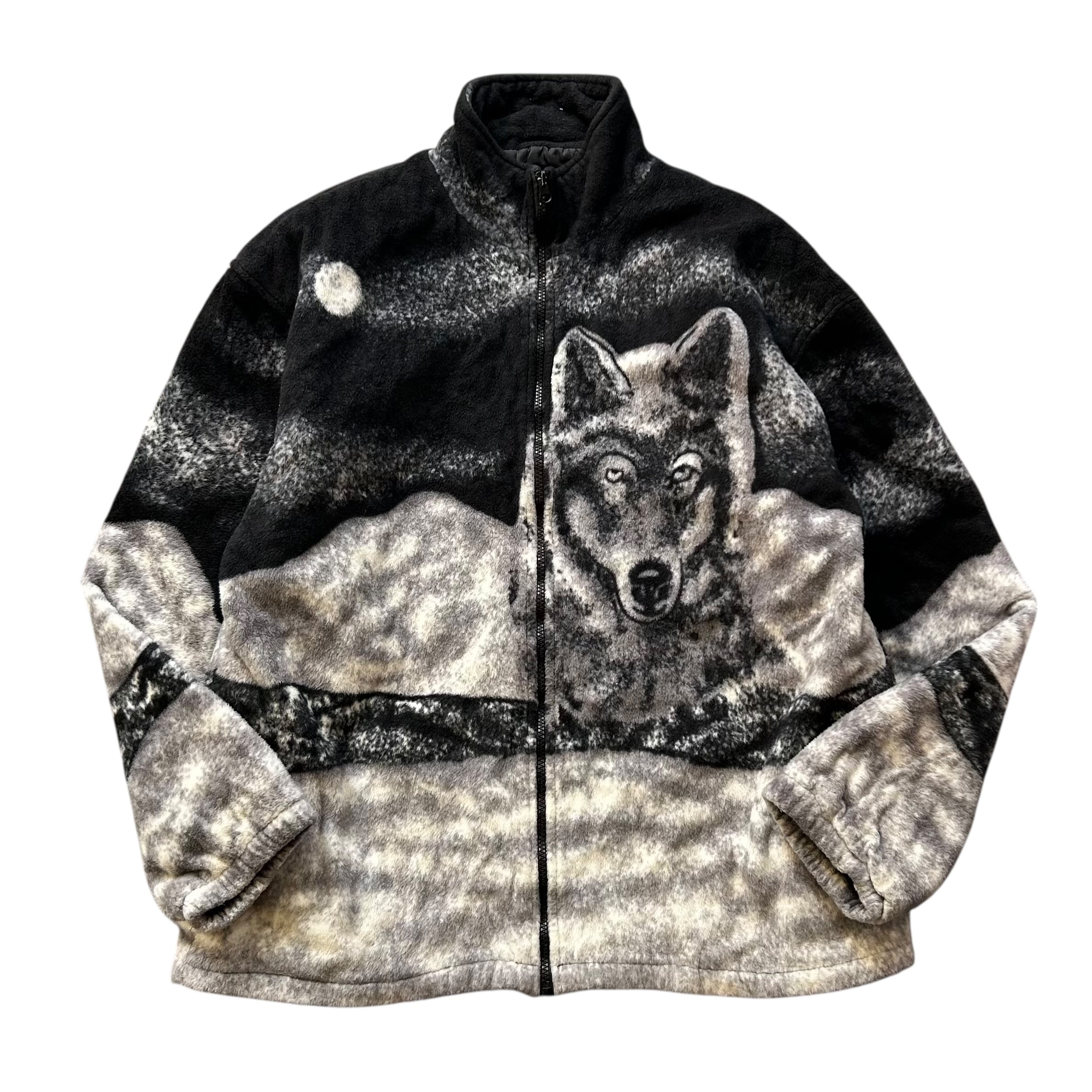 【古着】”West End” Animal Design Fleece Jacket