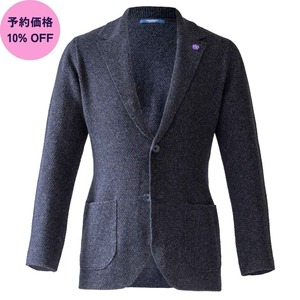 【予約価格 10%OFF 10/31(土)まで】リッチメランジラムズウールニットジャケット/パープルメランジ/日本製