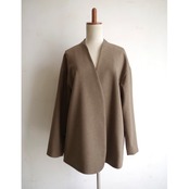 SINME ノーカラージャケット カーキ