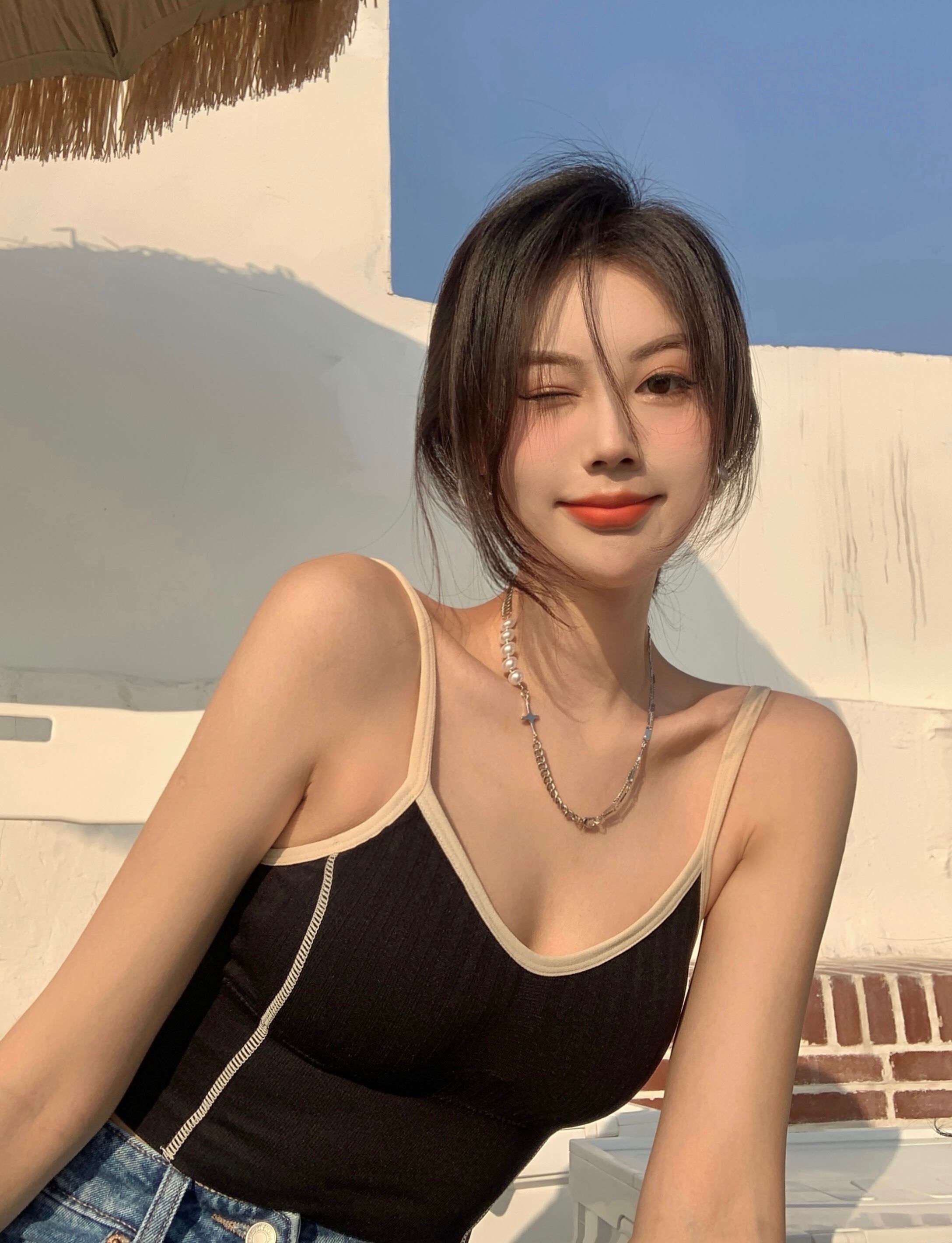 サマーショートベルト トップス 夏物 ハーネス ブラックストロベリース17580943658