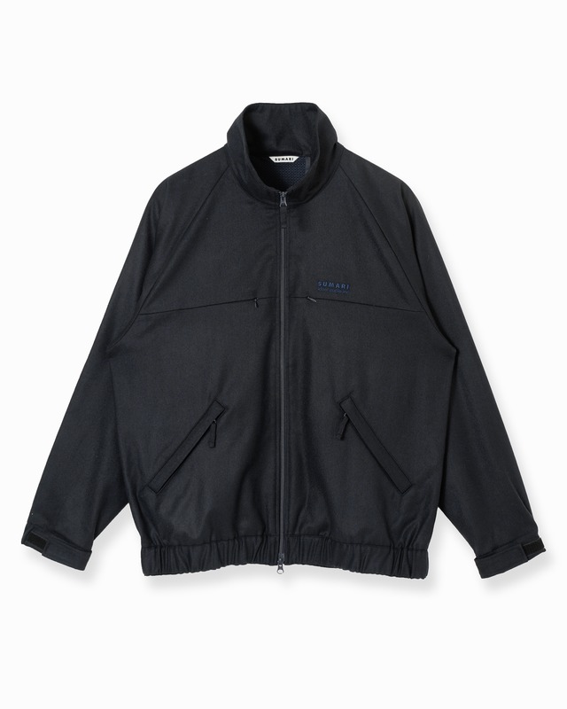 WOOL FLANNEL WINDBREAKER JACKET (NAVY)