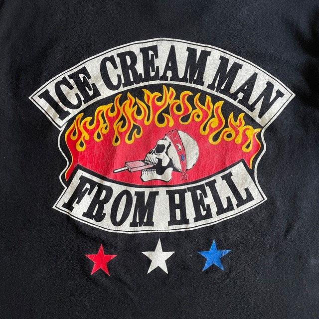 90年代 ICE CREAM MAN FROM HELL バイクチーム ロゴプリント Tシャツ 