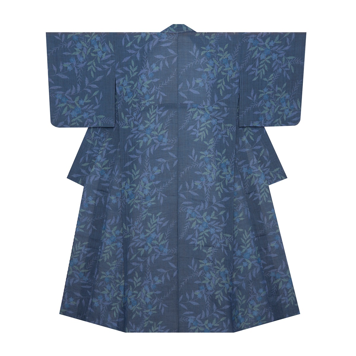 小千谷ちぢみ 麻 木の枝にお花の模様 単衣着物【未着用品】 | かわの屋