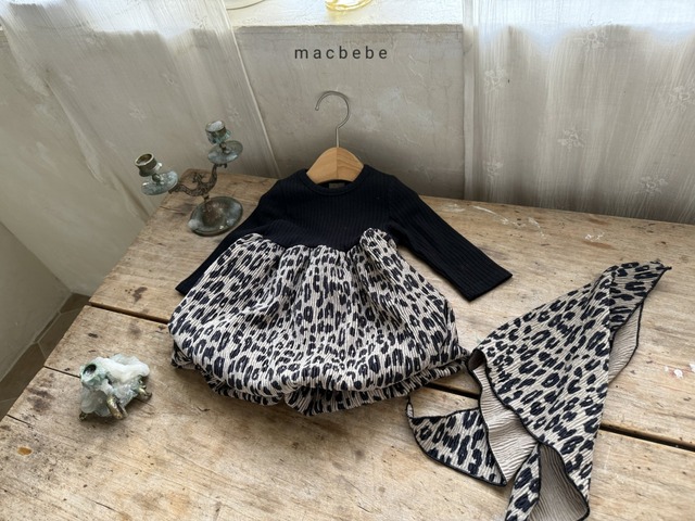 mac［取寄］leopard balloon onepiece (scarf set)  25winter