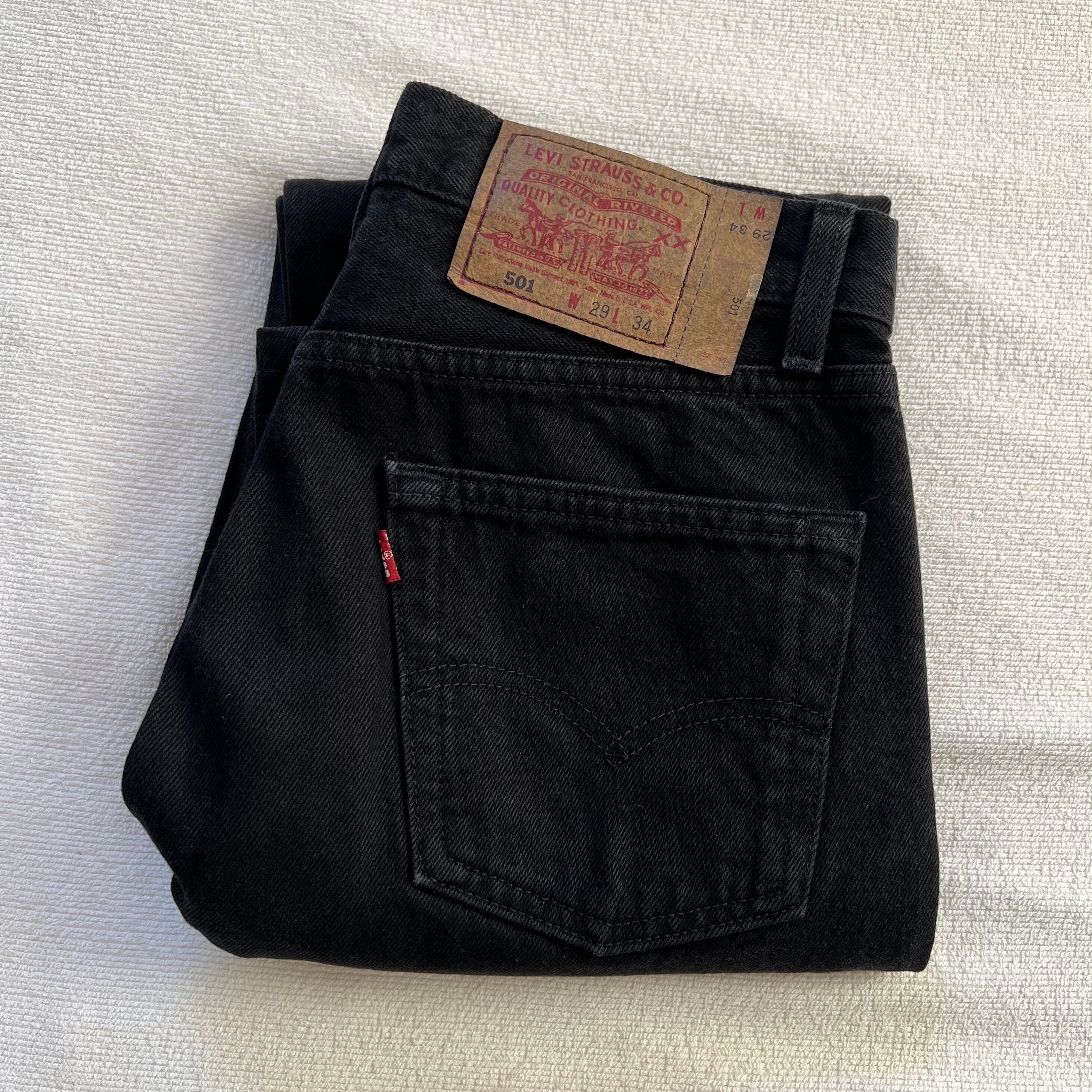 Levi's 501 USA製 W29 リーバイス ブラック デニム ジーンズ 後染め ...