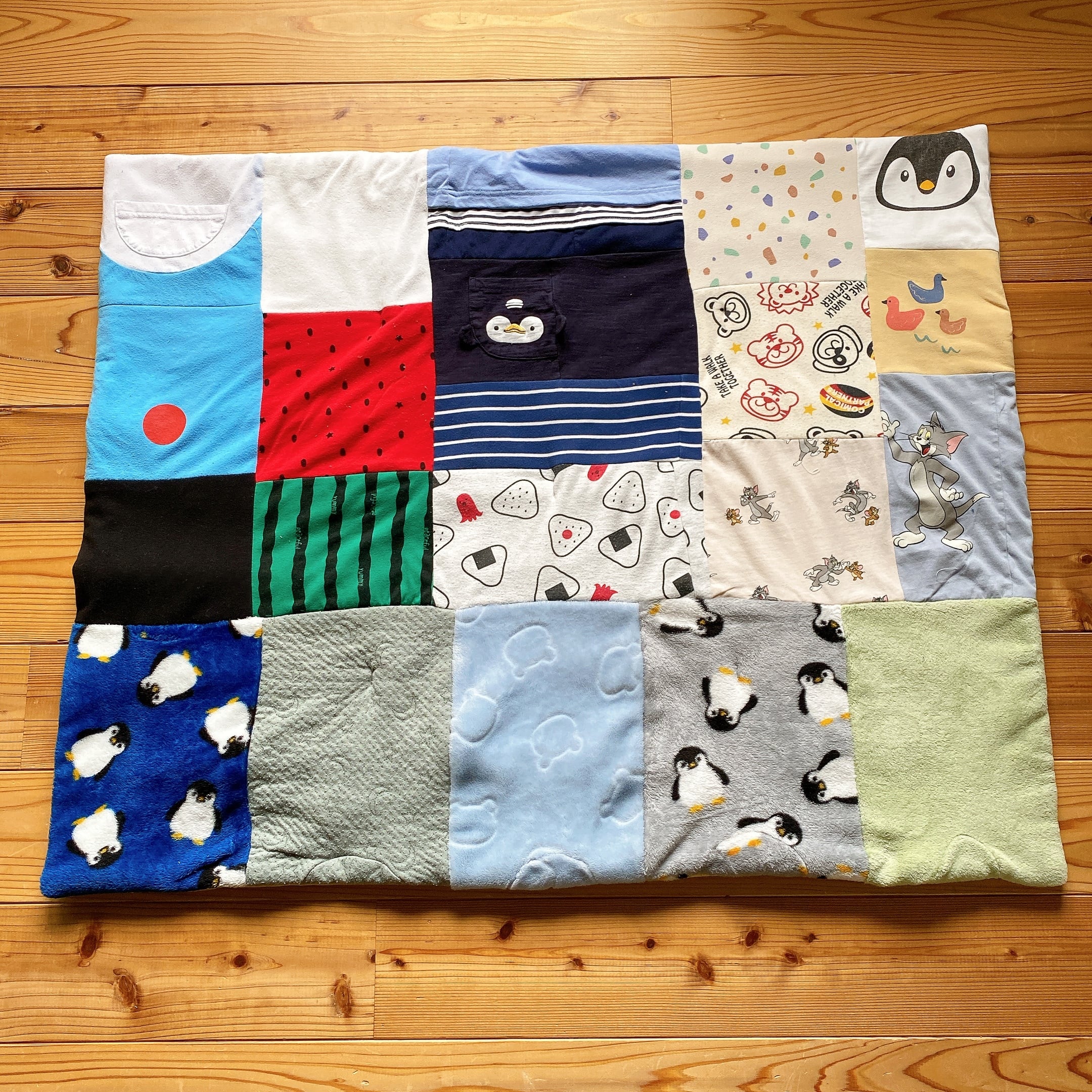 オーダーのお品】ベビー服リメイク（ブランケット＆ポーチ＆巾着