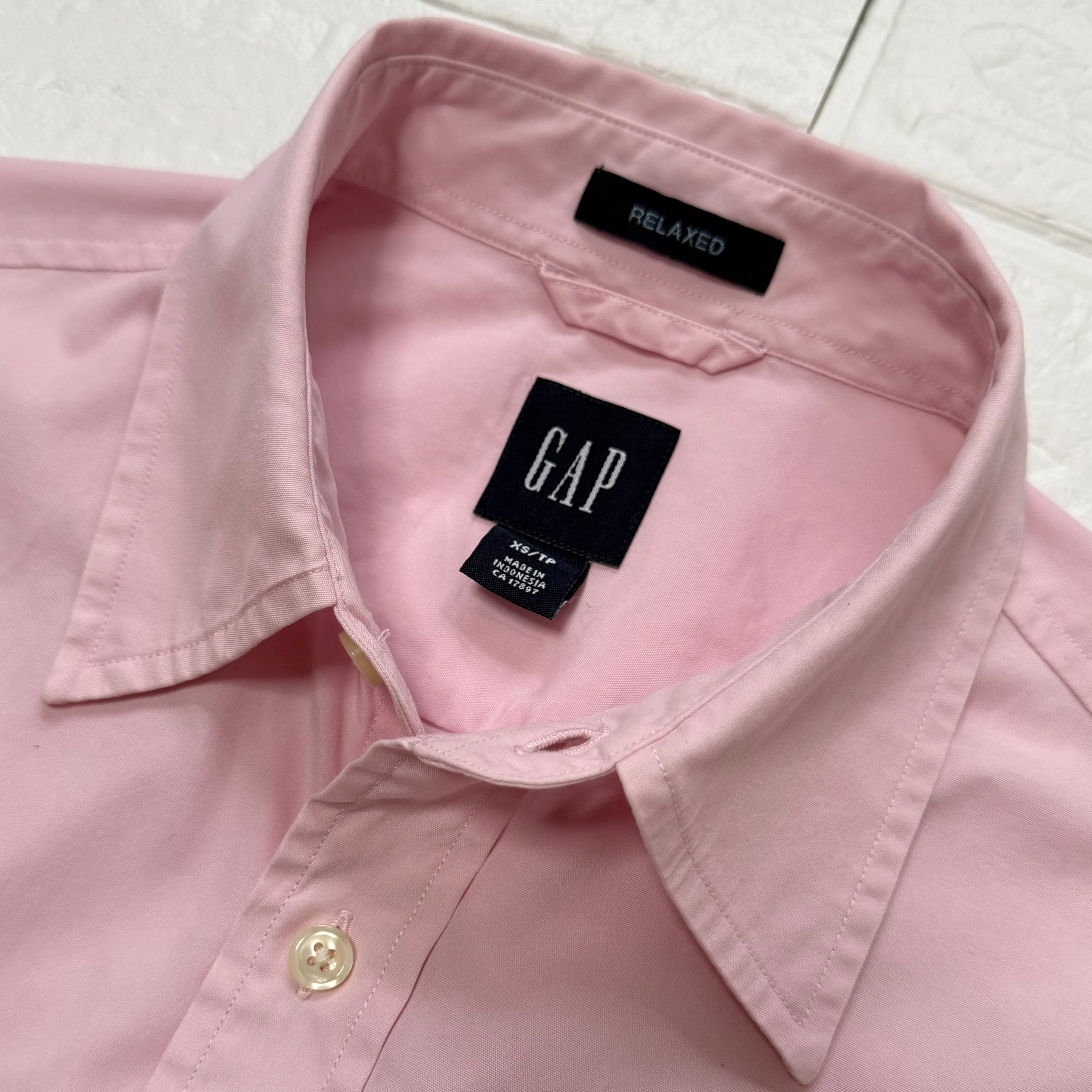 GAP 00s コットンポプリン レギュラーカラー シャツ ピンク RELAXED