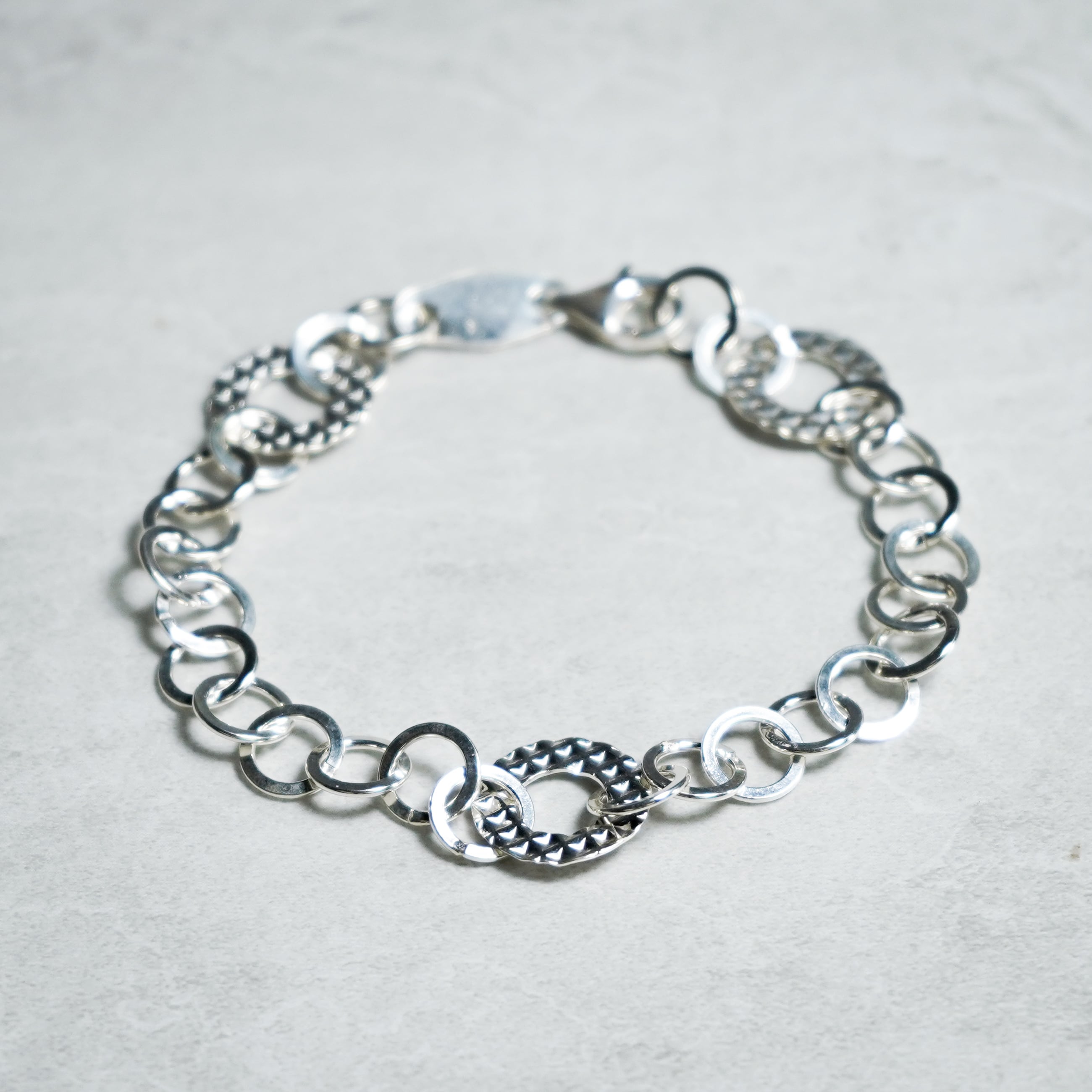 Mexican Jewelry Vintage Silver Oval Chain Bracelet メキシカン Mexican Jewelry Vintage Silver Oval Chain Bracelet メキシカン
