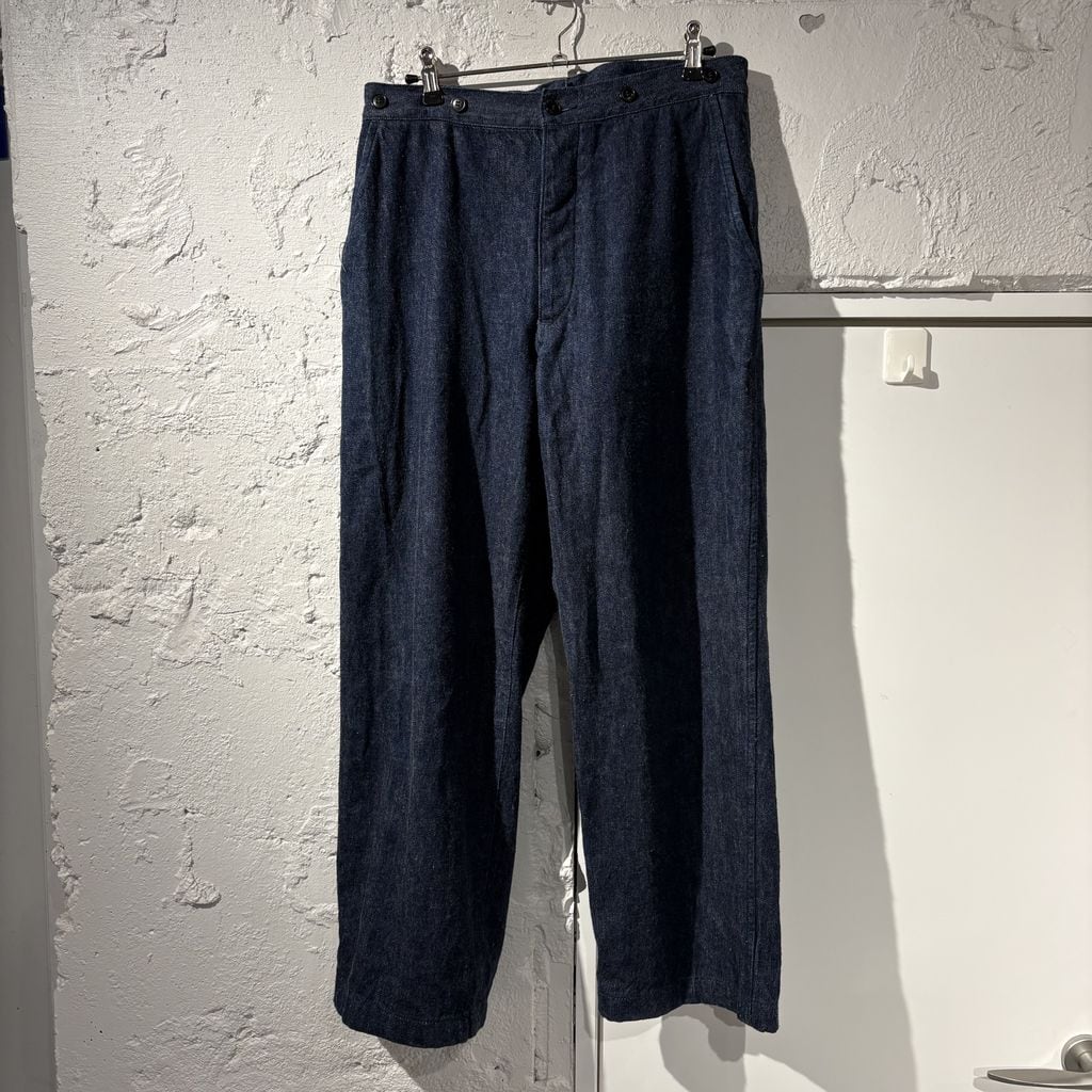 COMOLI コモリ 22SS DENIM OVER PANTS デニムパンツ V01-03002 ブルー