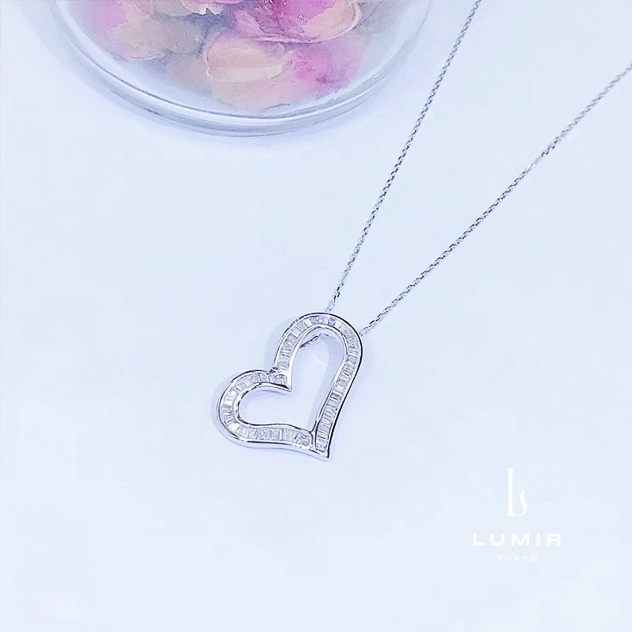 【数量限定アイテム】モダンバゲットハートペンダント