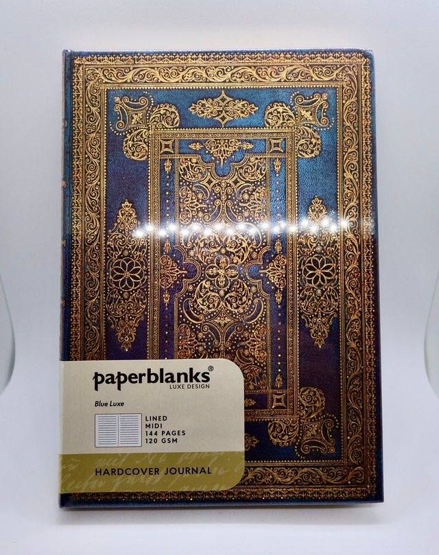 Paperblanks(ペーパーブランクス)　ノート　ブルー・ラックス　罫線（ミディ） 144ページ