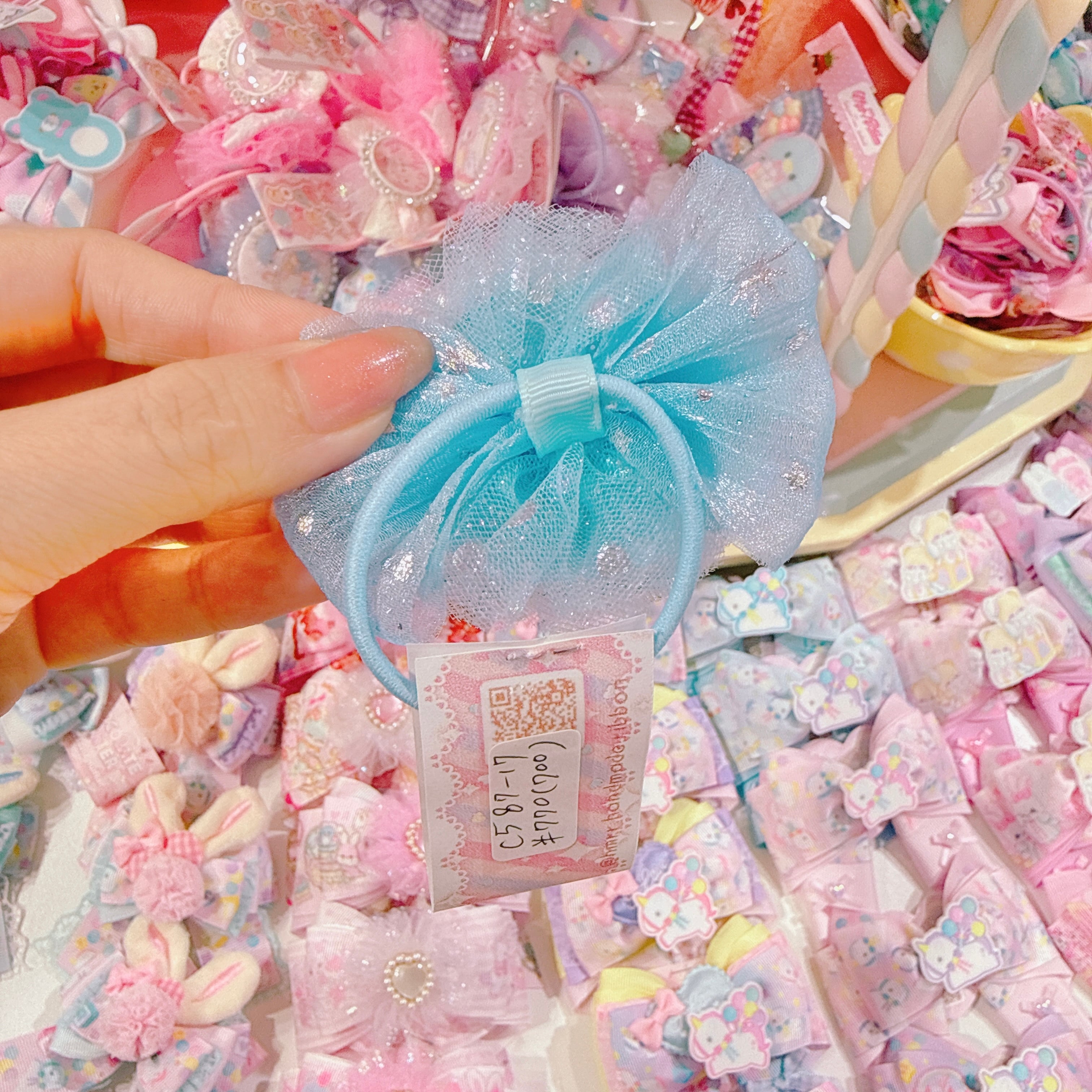 【C5】87-17くるみボタンヘアゴム