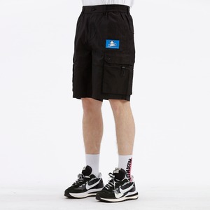 送料無料 【HIPANDA ハイパンダ】メンズ ショート パンツ MEN'S SHORT CARGO PANTS / ORANGE・BLACK