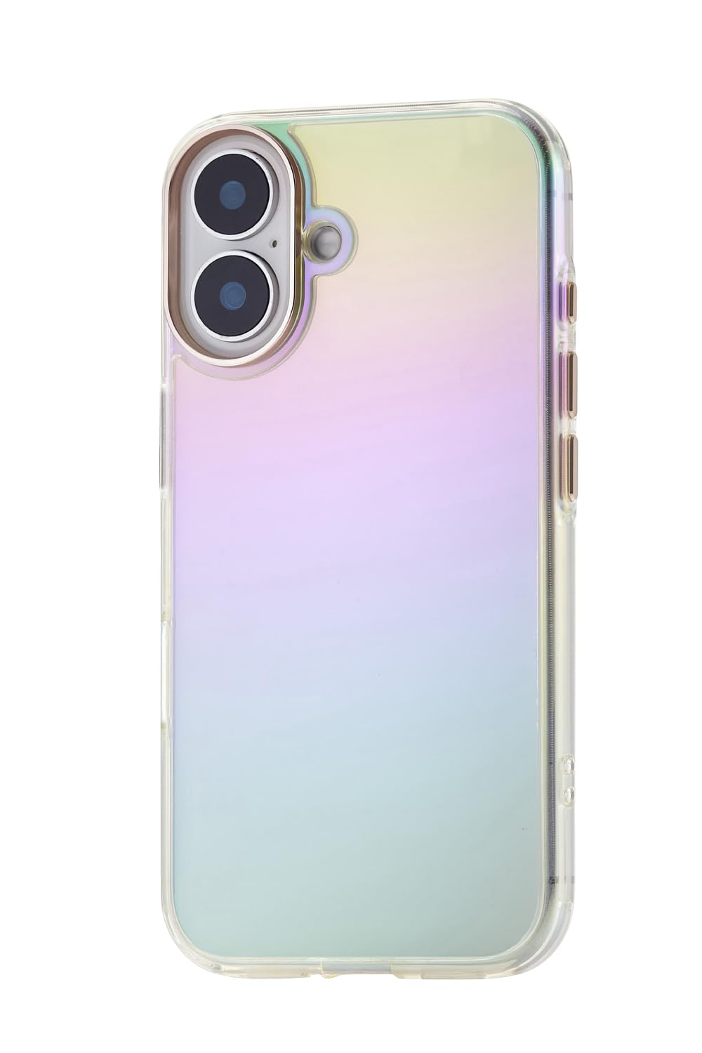 エレコム iPhone 16 ケース オーロラ ハイブリッド フレーム付き ストラップホール付き 4つ角エアークッション ストラップホルダーシート付 かわいい ワイヤレス充電対応 おしゃれ クリア PM-A24AHVCACR