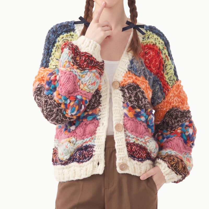 Warm Mix Bobble Knit Bolero S0174
