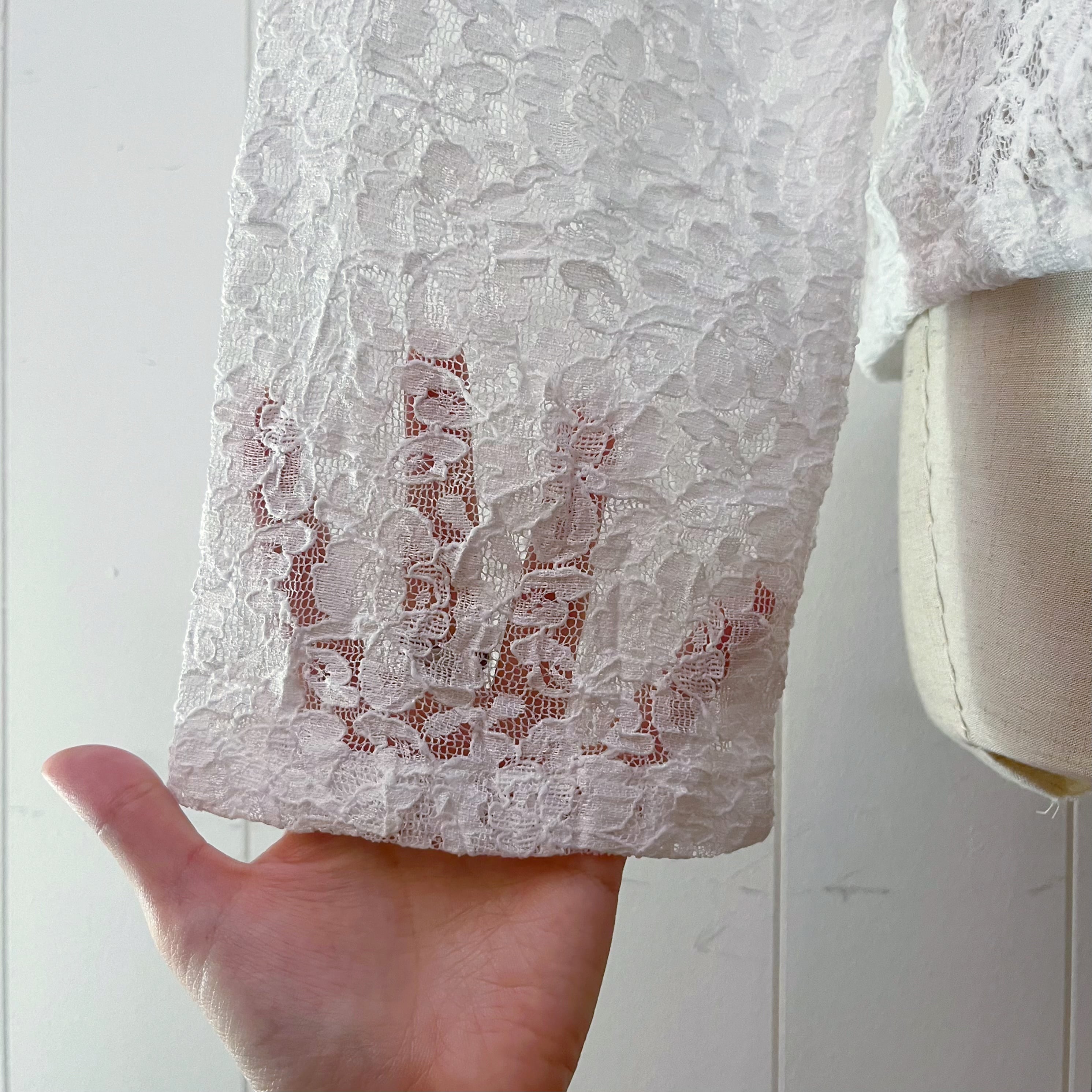 white flower lace hoodie