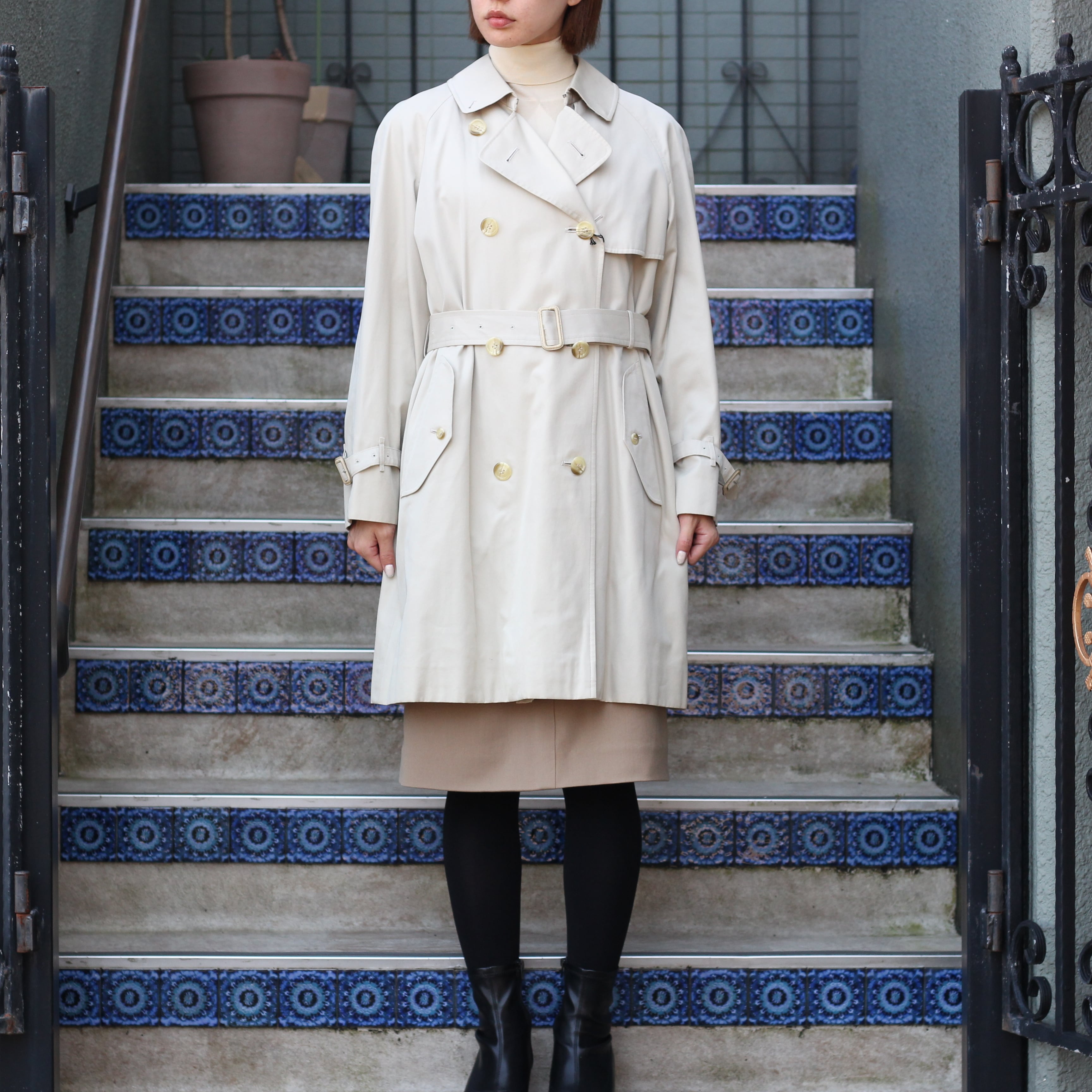 BURBERRYS PRORSUM GABARDINE COTTON TRENCH COAT WITH WOOL LINER ...