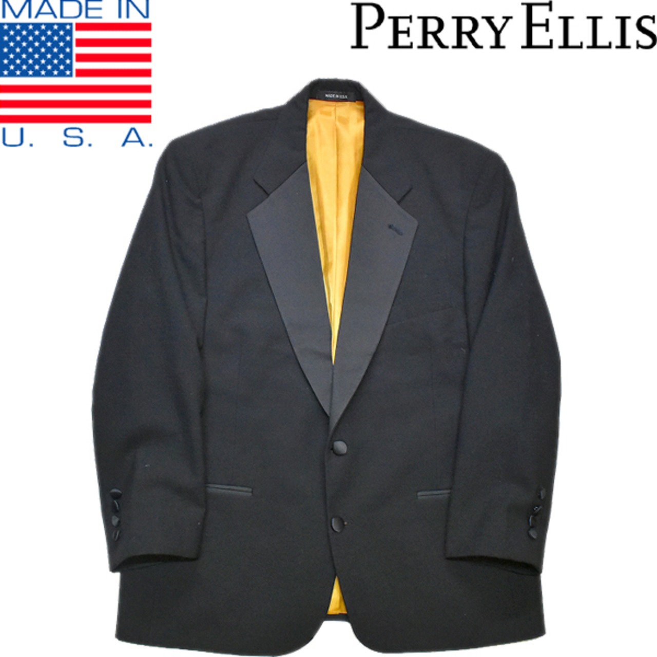 1点物◇USA製ペリーエリスPERRY ELLISテーラードジャケット古着メンズL 