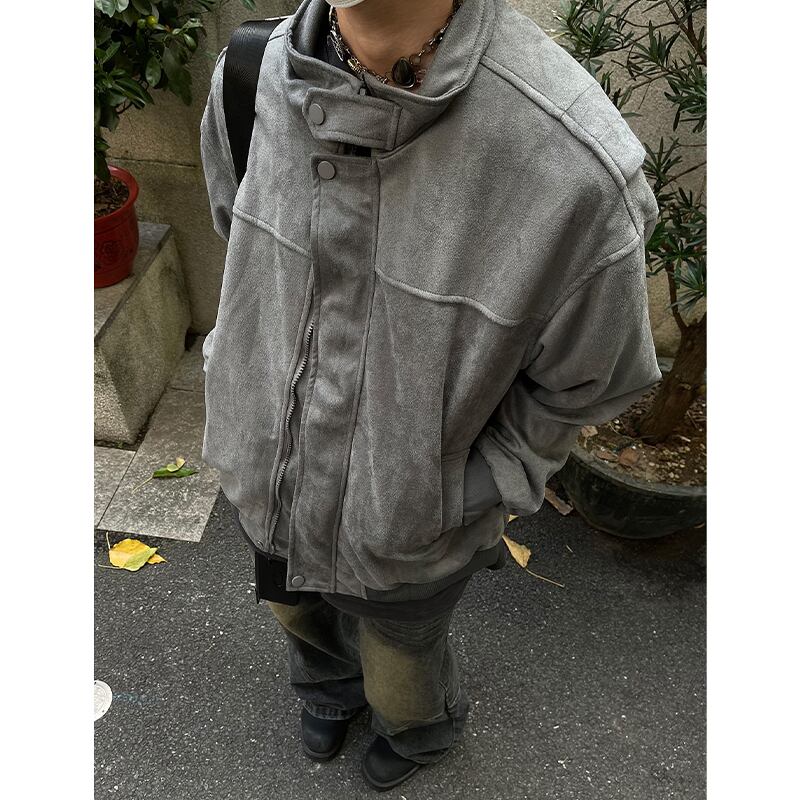 MASONSOULスエード生地スタンドカラージャケット