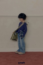 韓国子供服 / growb / ラベル Tシャツ / 秋服 *XS~JM*