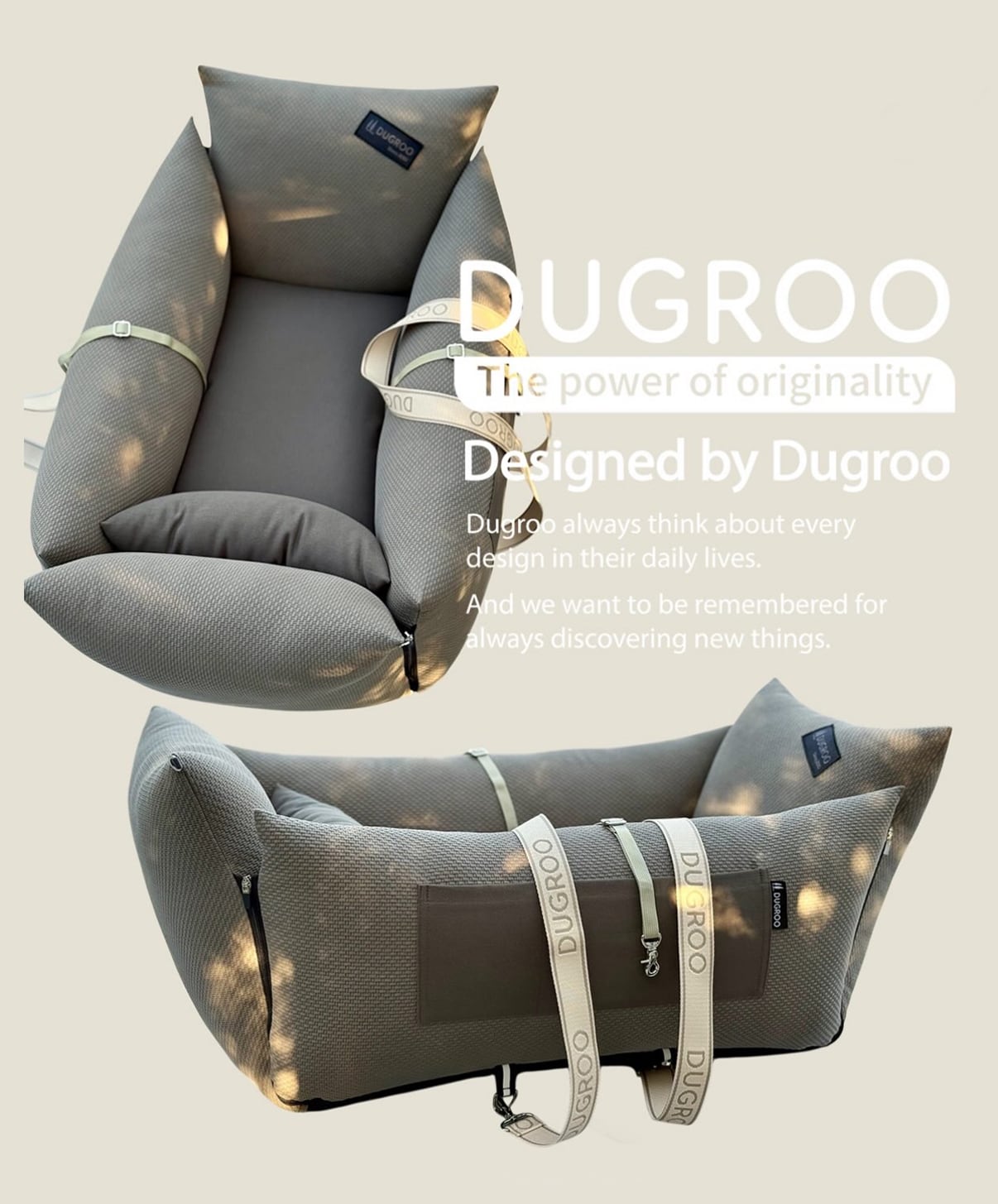 【限定商品】All-Round L Driving Kit【Mocha Emboss】with shade screen / Dugroo / Dog Car Seat / 日本未入荷