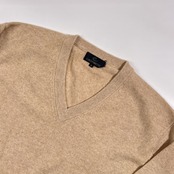 カシミヤ100% CASHMERE カシミヤ Vネック ニット セーター M/ベージュ系 メンズ