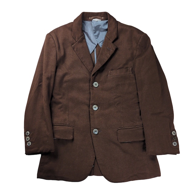 Yohji Yamamoto POUR HOMME シワギャバ スタンドカラー トッパー Yohji Yamamoto POUR HOMME シワギャバ スタンドカラー トッパー