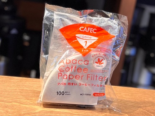 CAFEC アバカ円すいコーヒーフィルター 白 AC-100-W（100枚入り/1〜2杯用）