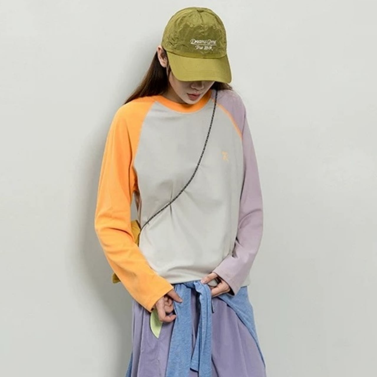 クレイジーカラーラグランロングTシャツ C01458