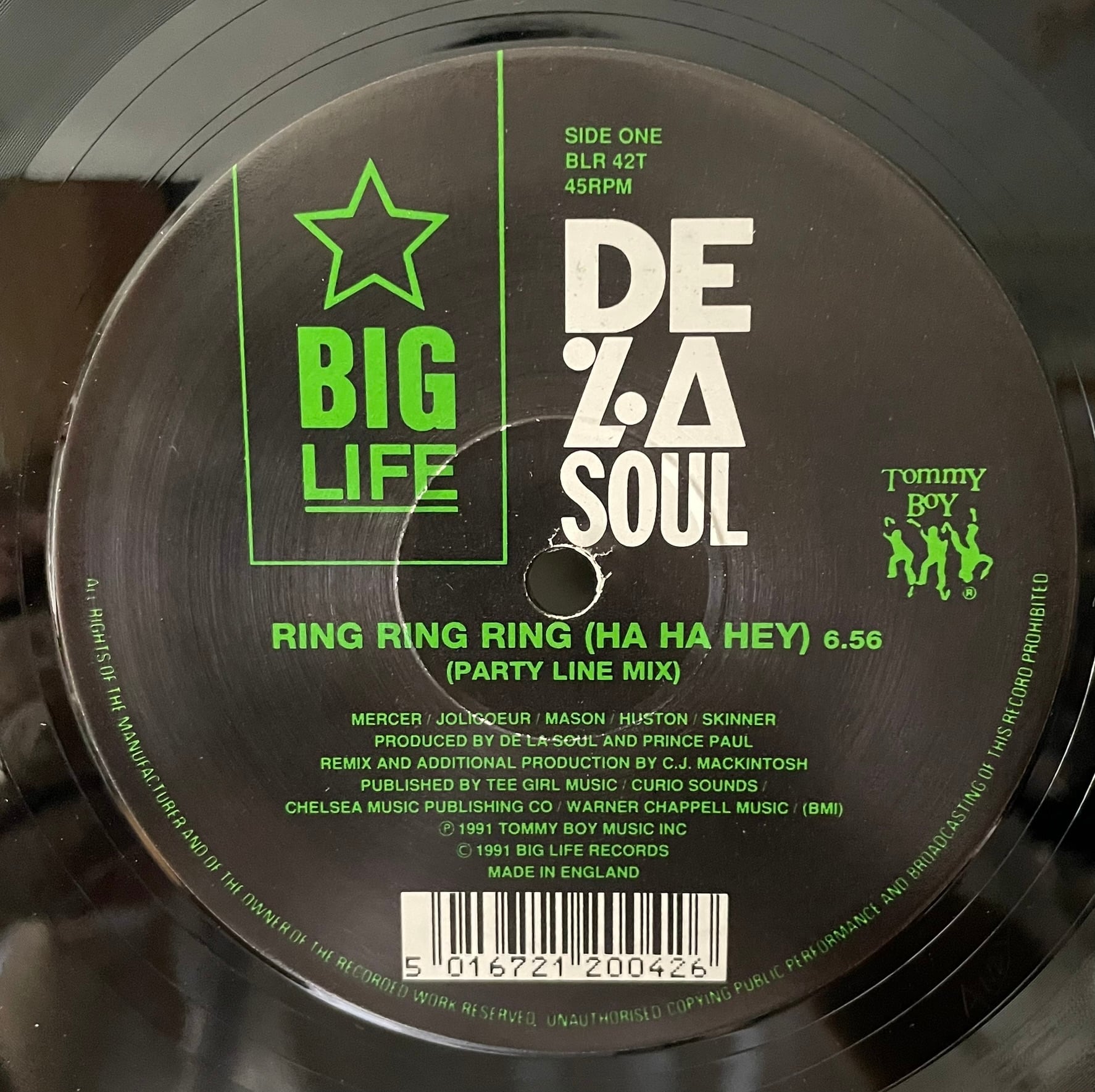 レア盤 7 inchDe La Soul Ring Ring Ring レア盤 7 inchDe La Soul